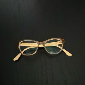 Oliver Peoples Two-Tone Brown and Cream Glasses